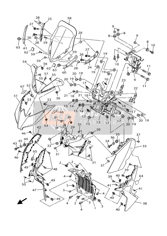 BL1F837700P8, Body, Cowling 2, Yamaha, 0